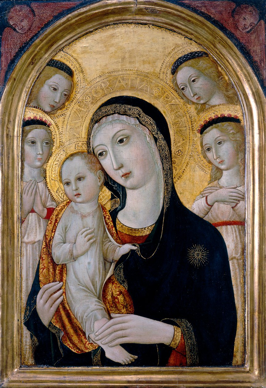 Madonna a dítě s anděly, kolem roku 1480 od Sano di also Ansano di Pietro di Mencio (workshop of) Pietro