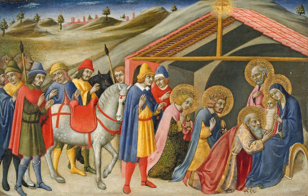 Klanění tří králů, kolem roku 1470 (tempera a zlato na dřevě) od Sano di also Ansano di Pietro di Mencio Pietro