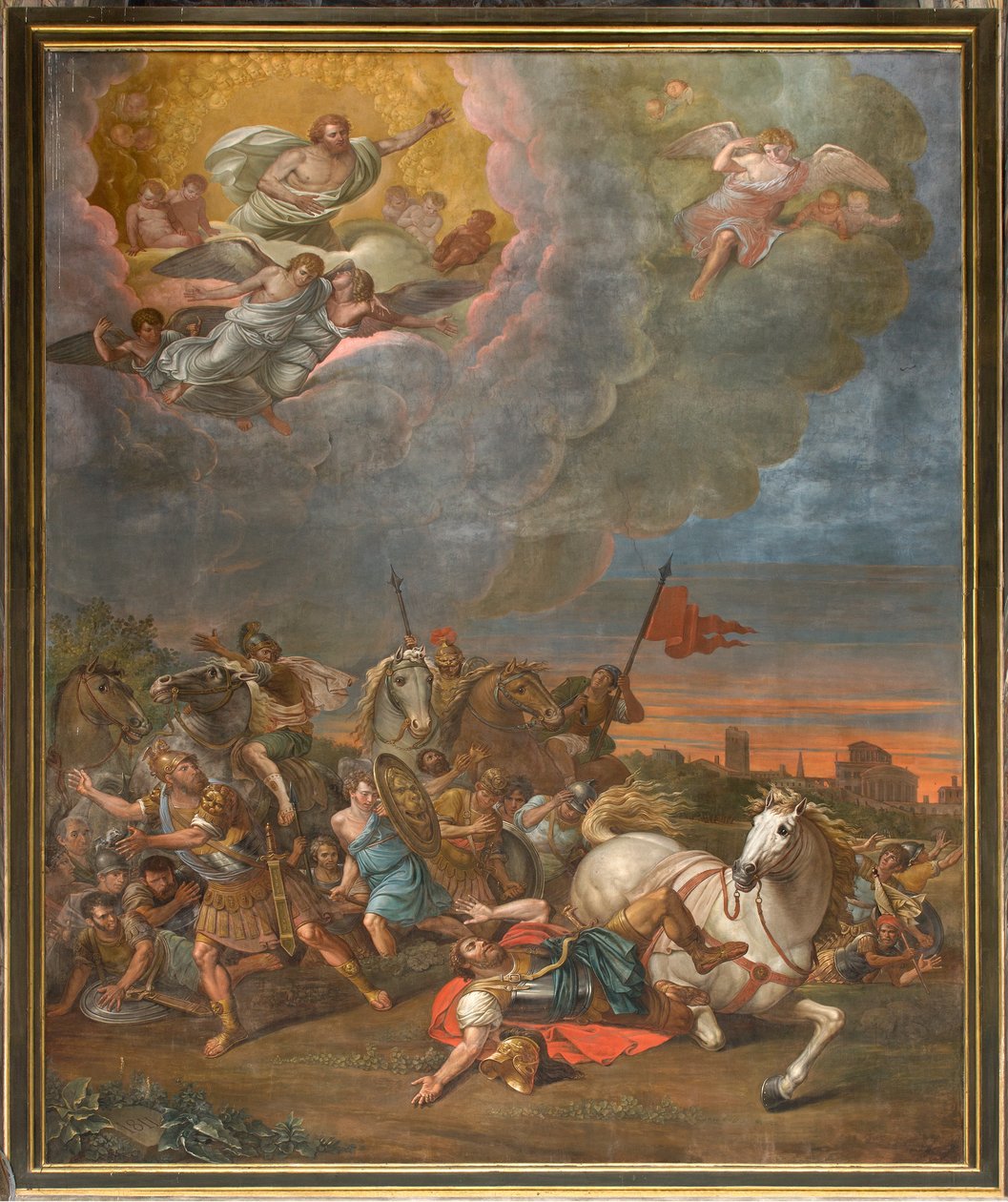 Stěna naproti protifasádě severní transeptu, Sante Legnani, konverze Saula 1814 od Sante Legnani