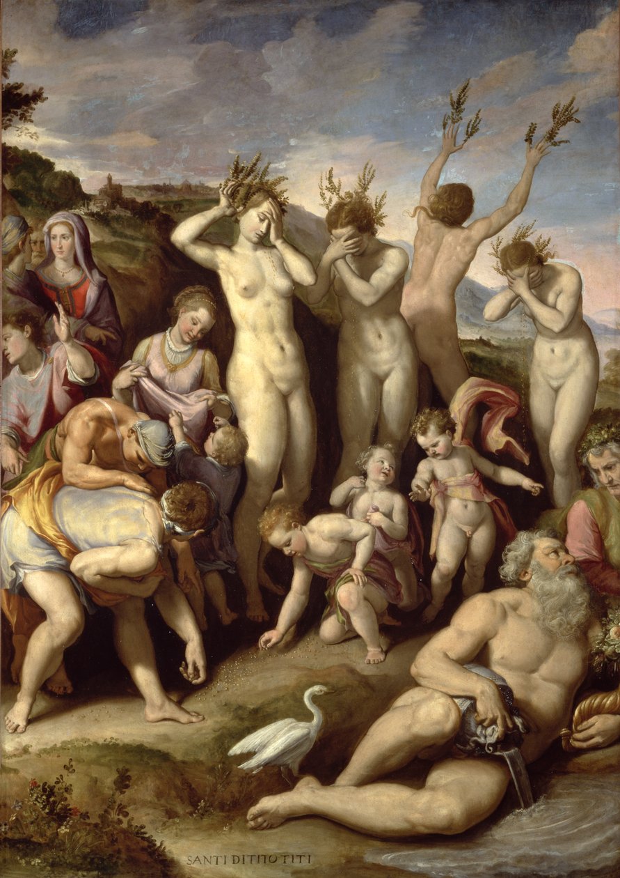 The Sisters of Phaethon, 1572 (olej na břidlici) od Santi di Tito