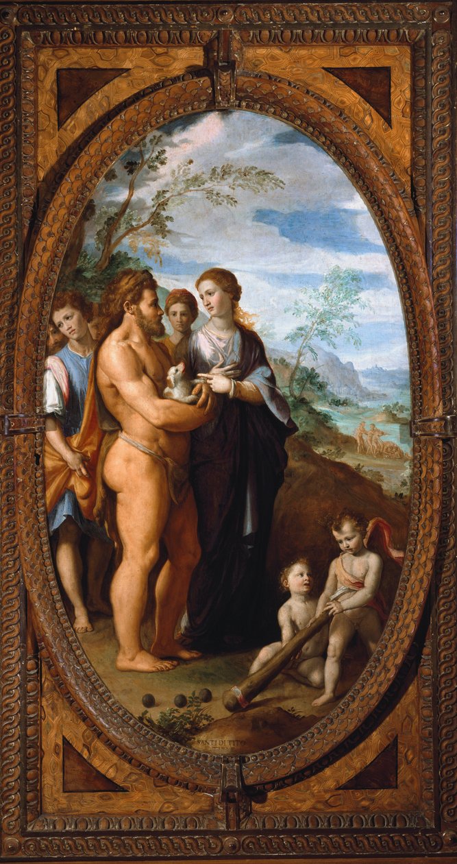 Hercules a Omphale (olej na plátně od Santi di Tito