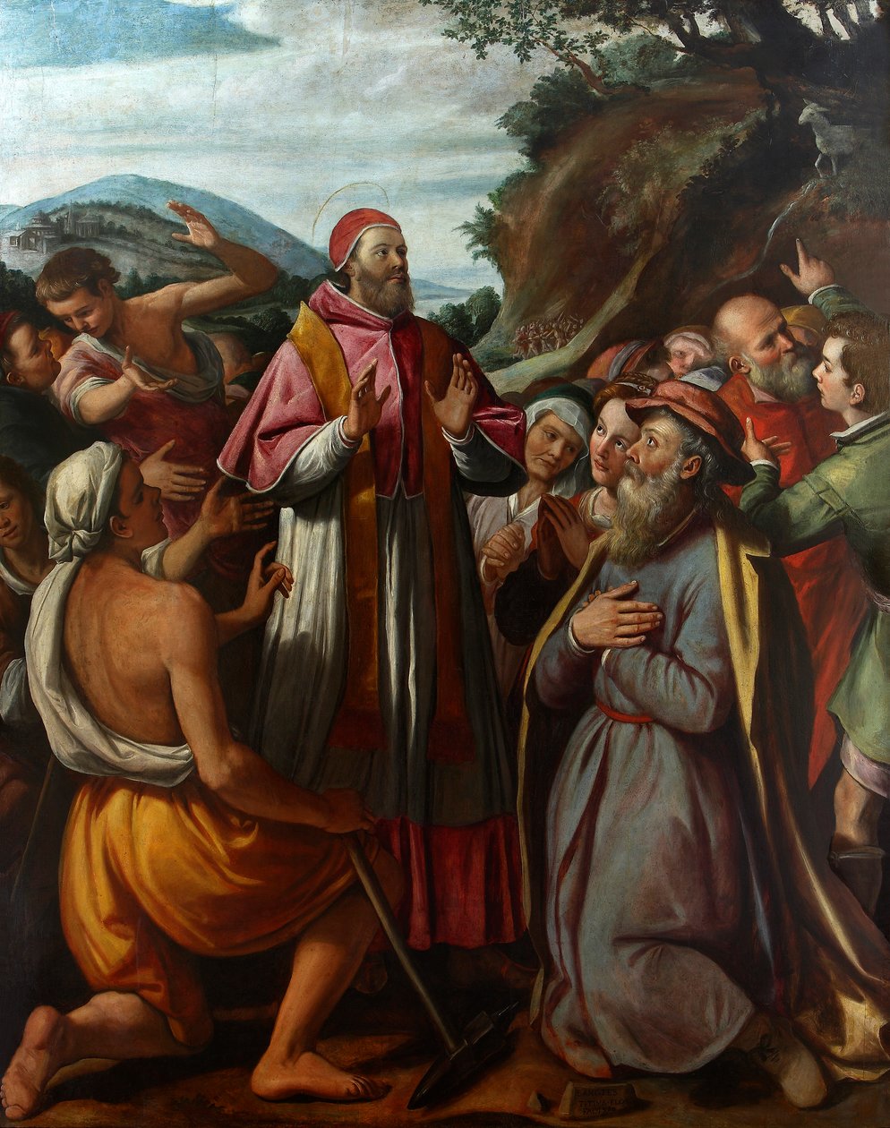 Svatý papež Klement I., obklopený věřícími, 1592. od Santi di Tito