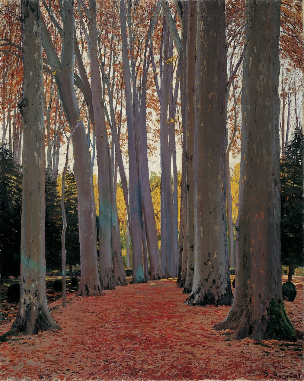 Avenue of Plane Trees od Santiago Rusiñol