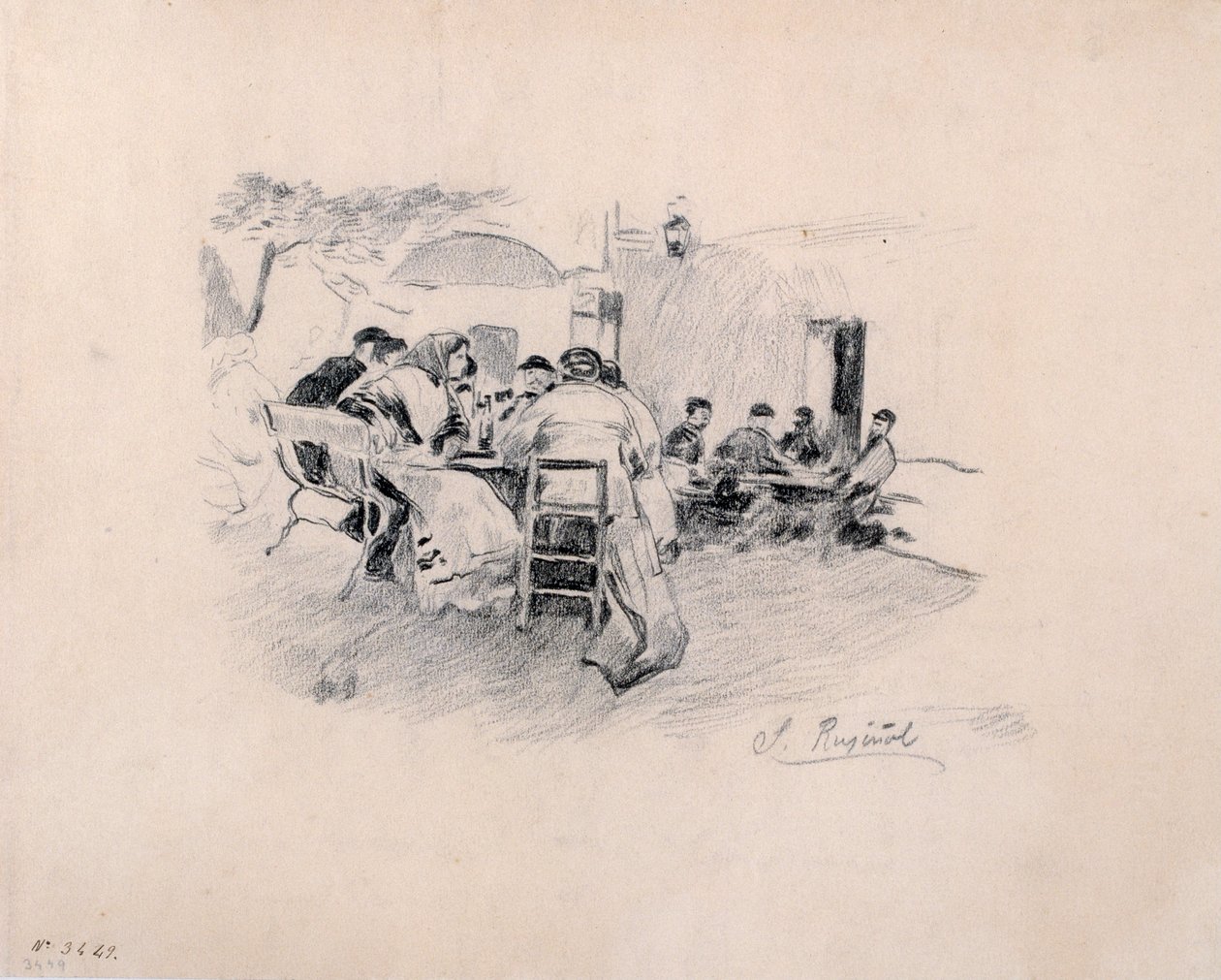 Čaj pod širým nebem od Santiago Rusiñol
