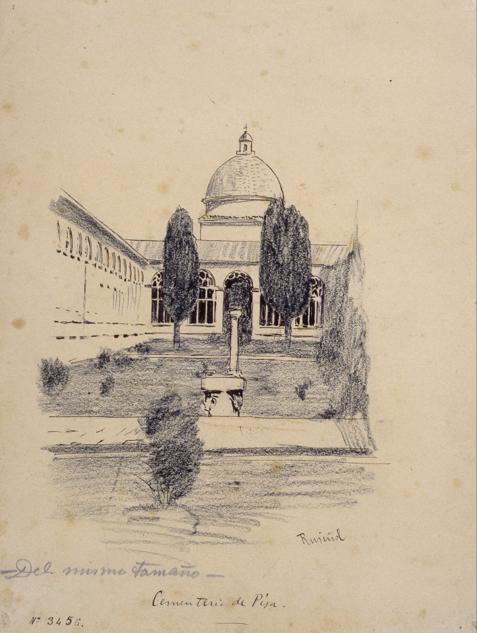 Hřbitov Pisa od Santiago Rusiñol