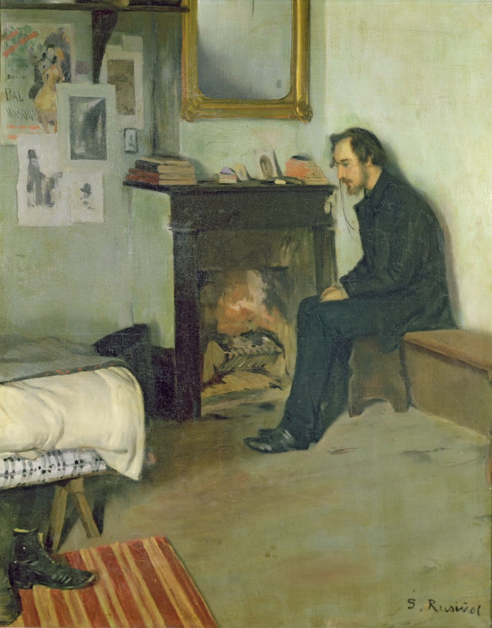 Bohém (portrét Erika Satieho v jeho ateliéru na Montmartru), 1891 od Santiago Rusiñol