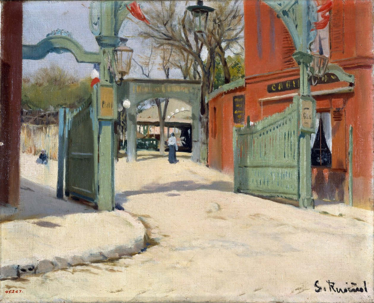 Vchod do parku Moulin de la Galette - Malba Santiaga Rusinola (1861-1931) - 1891 - Olej na plátně - 33,5x41 - Museu Nacional d