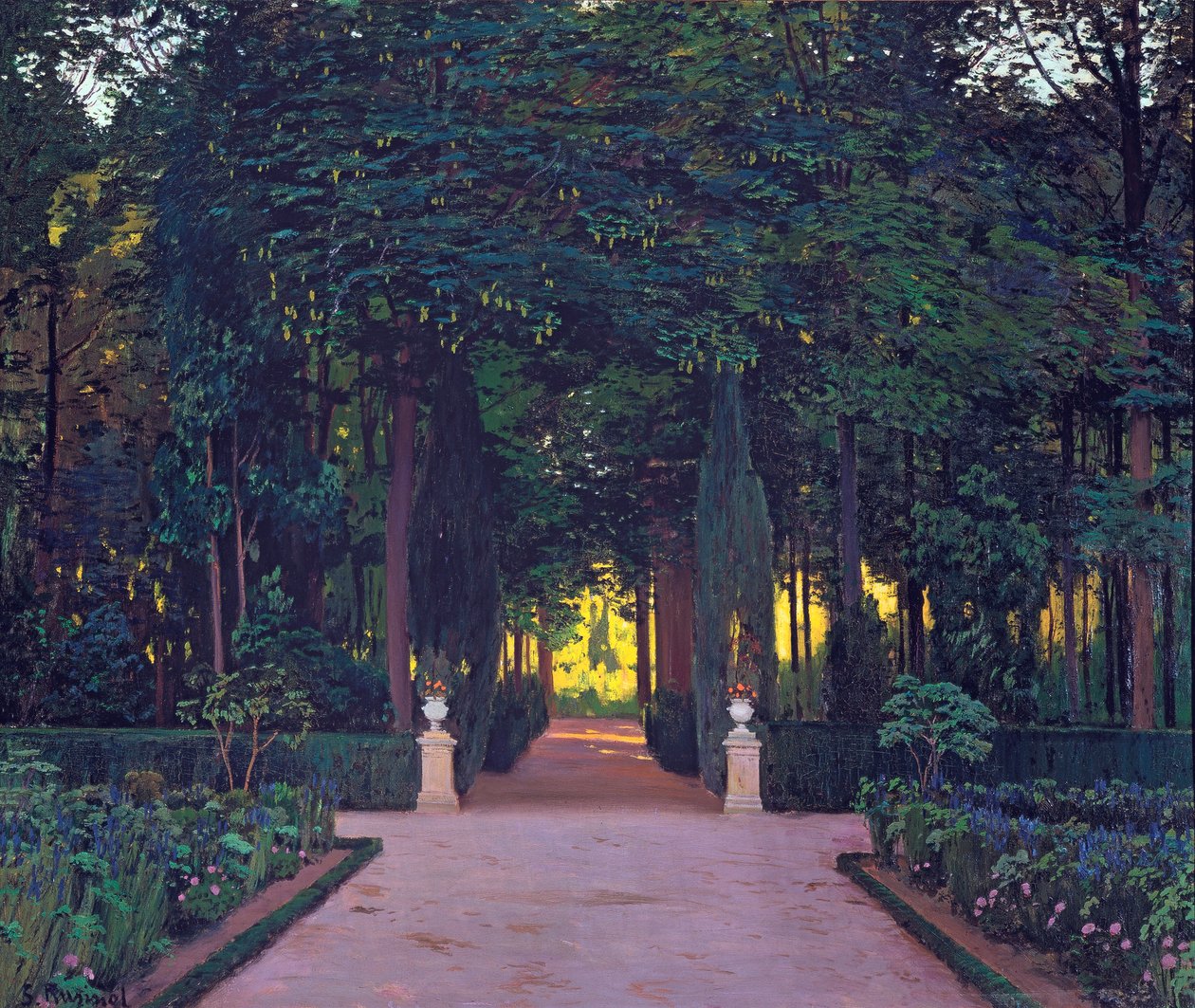 Zahrady v Aranjuez, Rusinol, James (1861-1931). Olej na plátně, kolem roku 1899. Rozměry: 117x139 cm. Kolekce Ablo od Santiago Rusinol i Prats