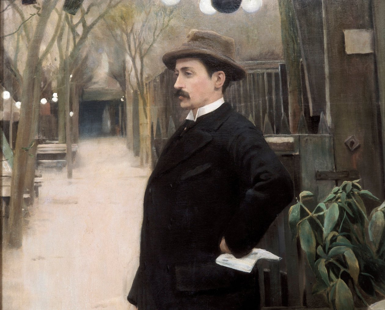 “Portrét malíře Miguela Utrilla (1862-1934) během jeho pobytu v Paříži” Detail. Obraz Santiago Rusinol y (i) Prats (1861-1931) 1891. od Santiago Rusinol i Prats