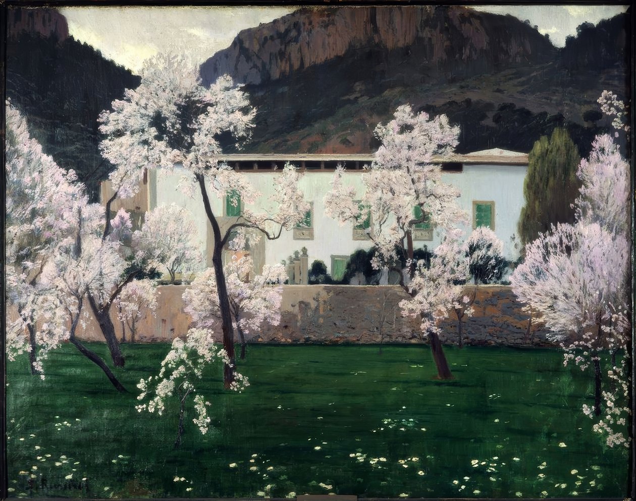 Kvetoucí mandloně od Santiago Rusiñol