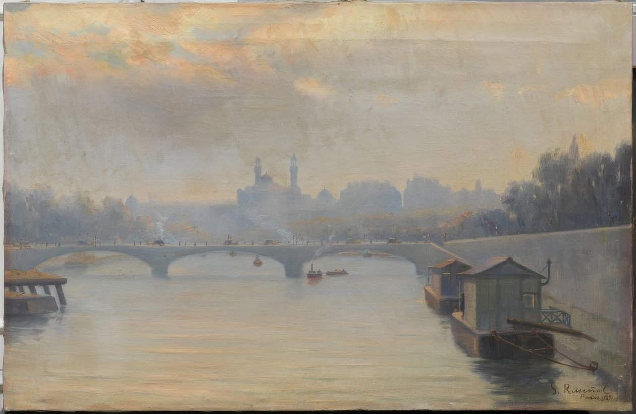 Seina a Trocadero od Santiago Rusiñol
