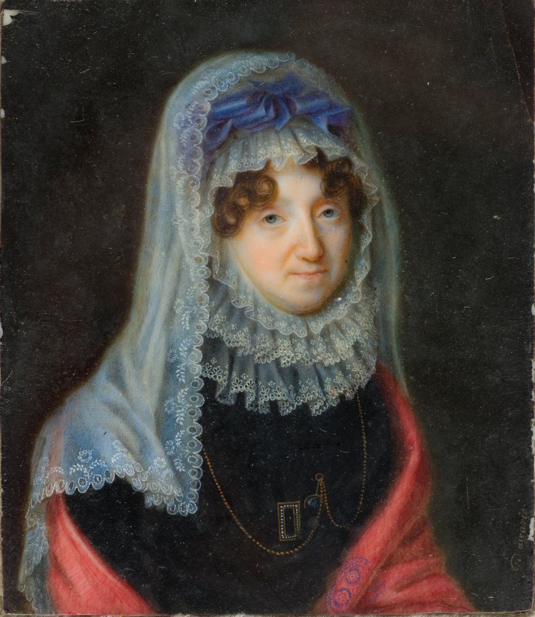 Portrét Lucy Byngové, vdovy hraběnky z Bradfordu (1766-1844), kolem 1806-44 (olej na plátně) od Santo Panario