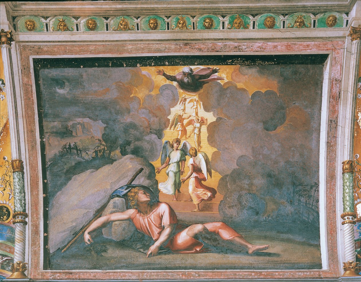 Jacobův sen od Sanzio of Urbino (workshop) Raphael