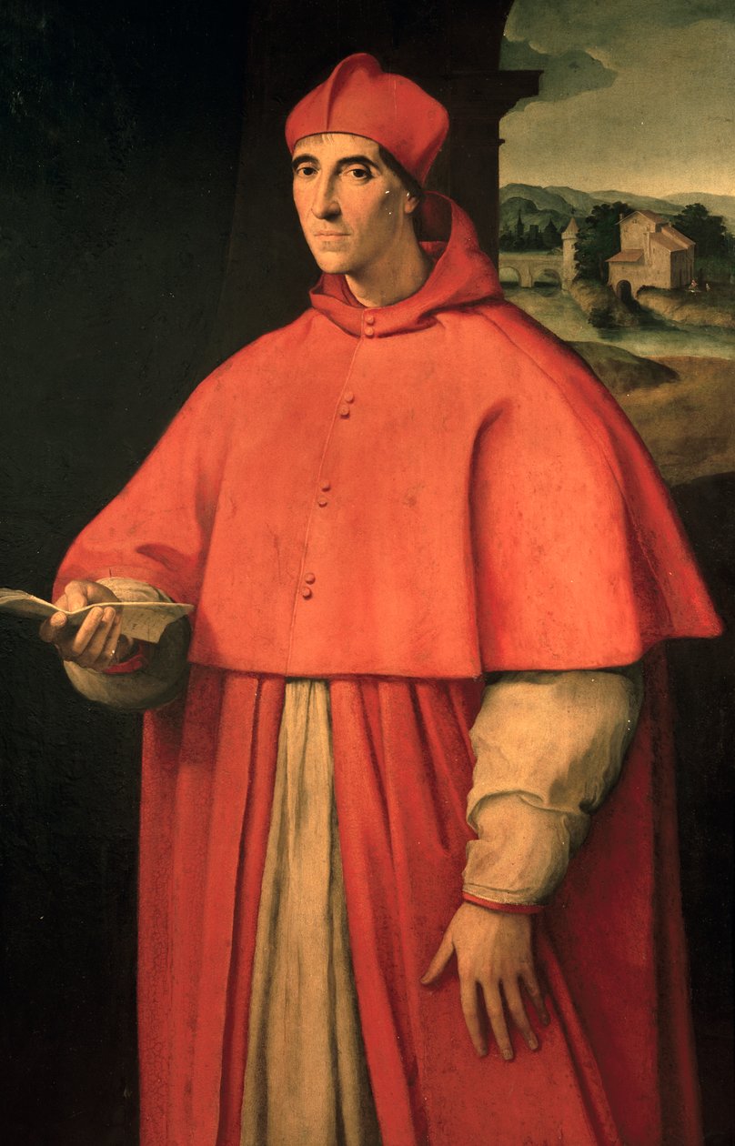 Portrét kardinála Alessandra Farneseho, budoucího papeže Pavla III. (Canino od Sanzio of Urbino (workshop) Raphael