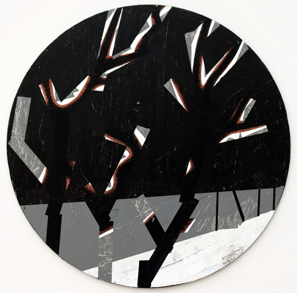 Twixt Heaven and Earth I-N (akryl na kruhové desce) od Sara Hayward
