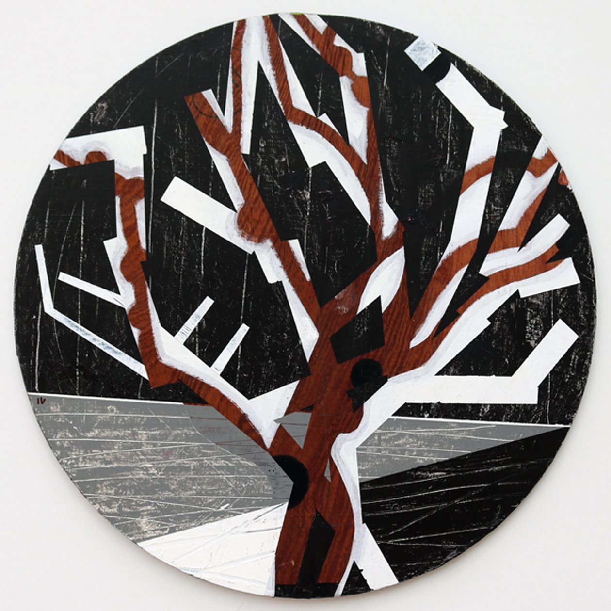 Twixt Heaven & Earth IV-B (akryl na kruhové desce) od Sara Hayward