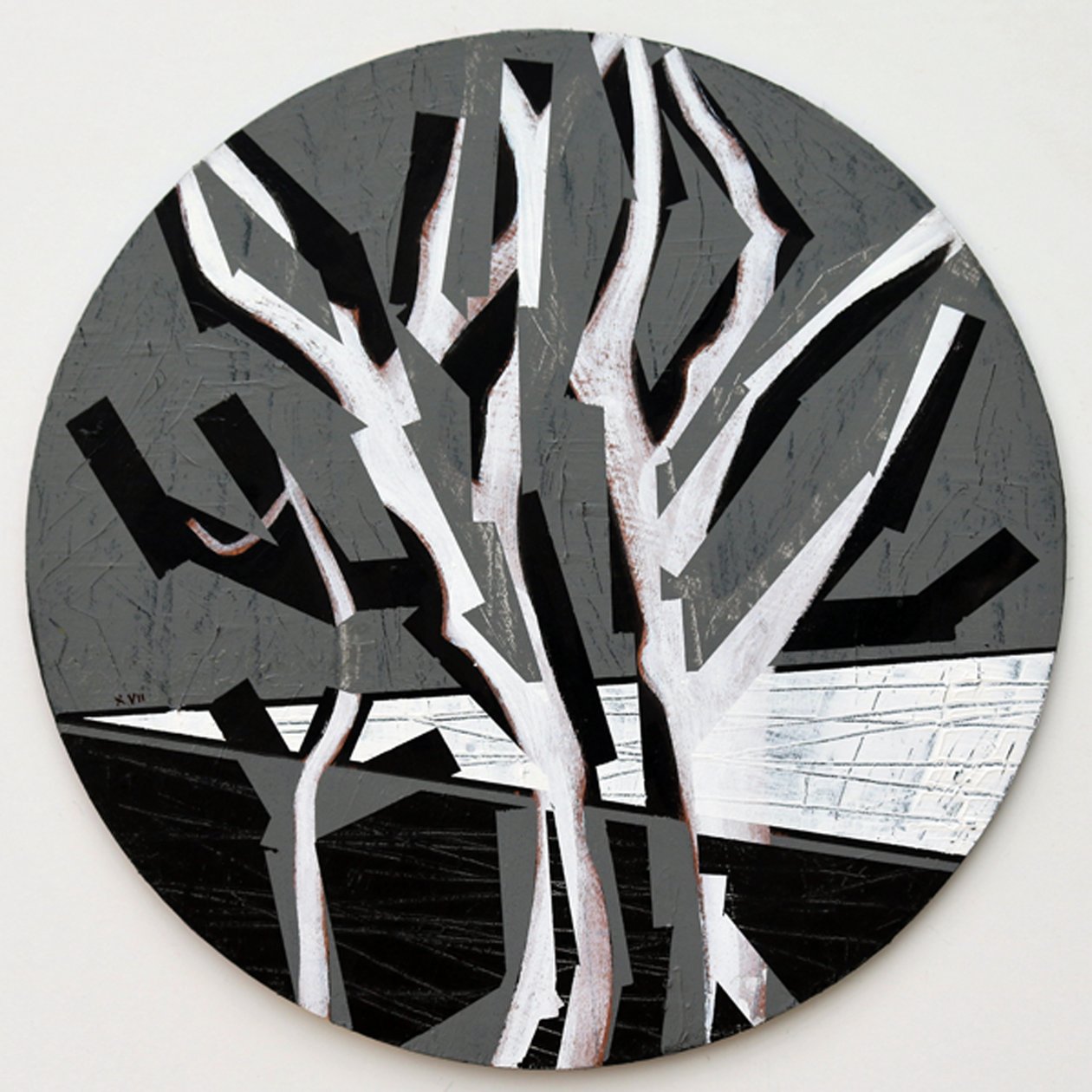 Twixt Heaven & Earth XVII-B (akryl na kruhové desce) od Sara Hayward