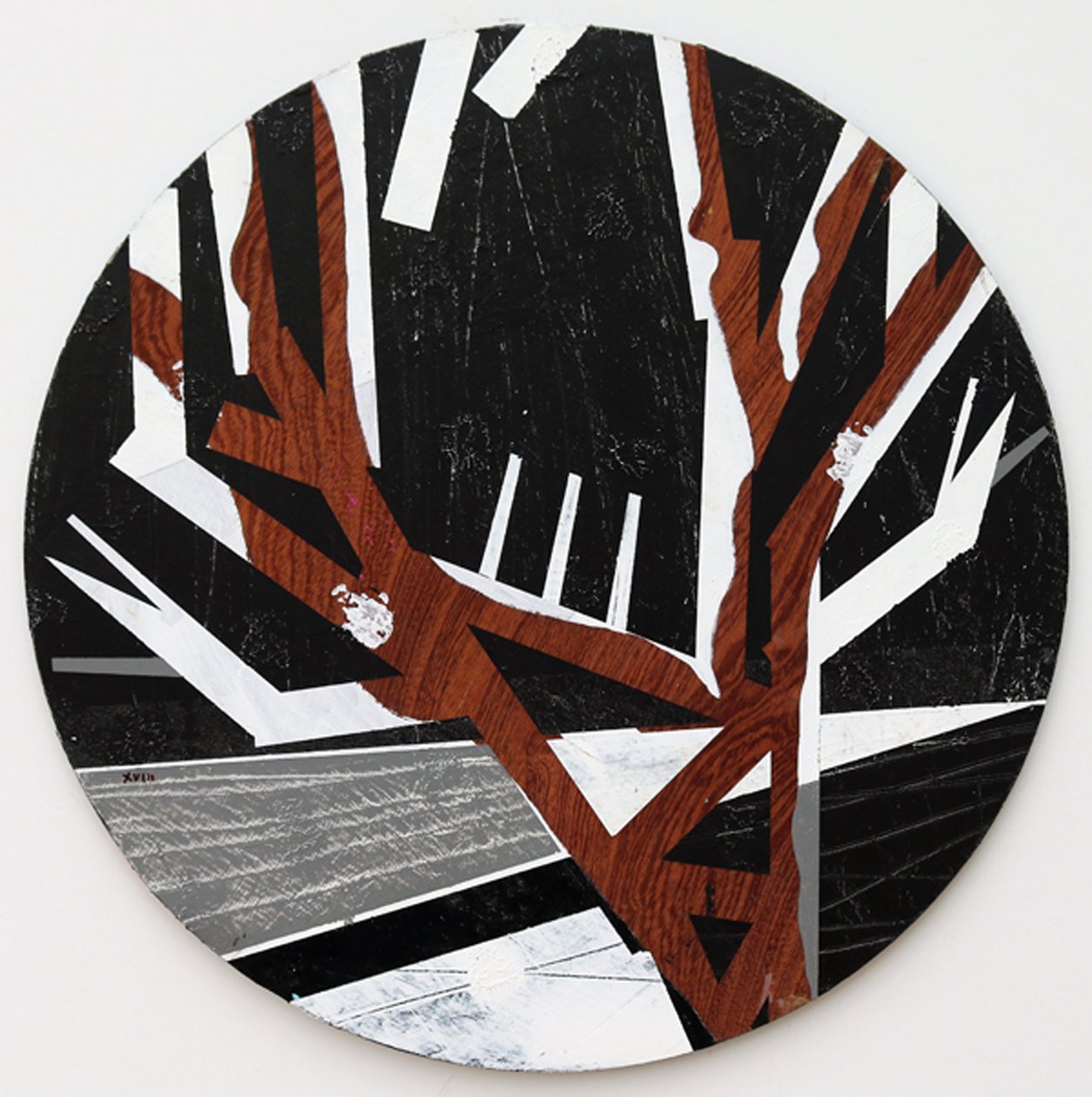 Twixt Heaven & Earth XVIII-B (akryl na kruhové desce) od Sara Hayward