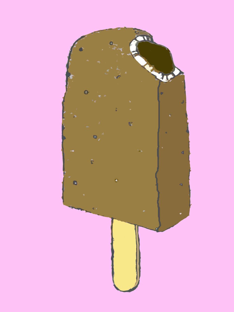 Choc lolly, 2009 (olej a inkoust na papíře) od Sarah Thompson Engels