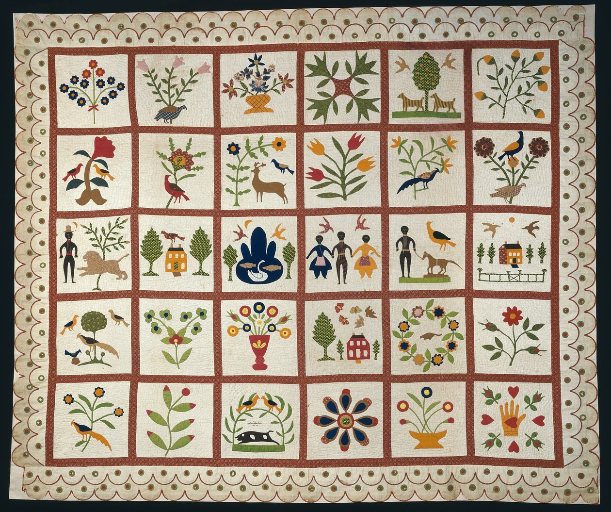 Přehoz na postel známý jako Album Quilt od Sarah Ann Wilson