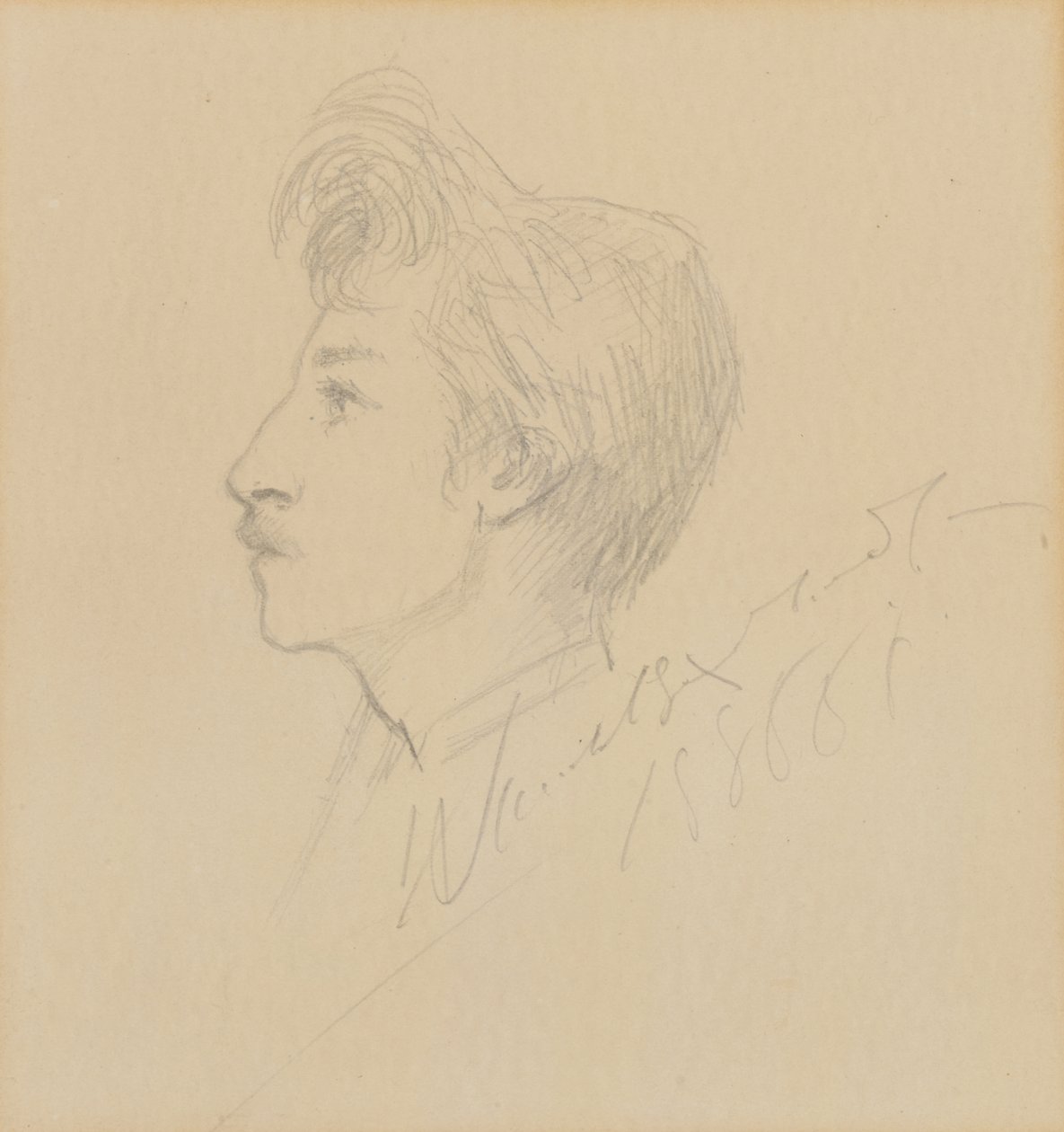 Portrét W. Grahama Robertsona, nedatováno (grafit na papíře) od Sarah Bernhardt