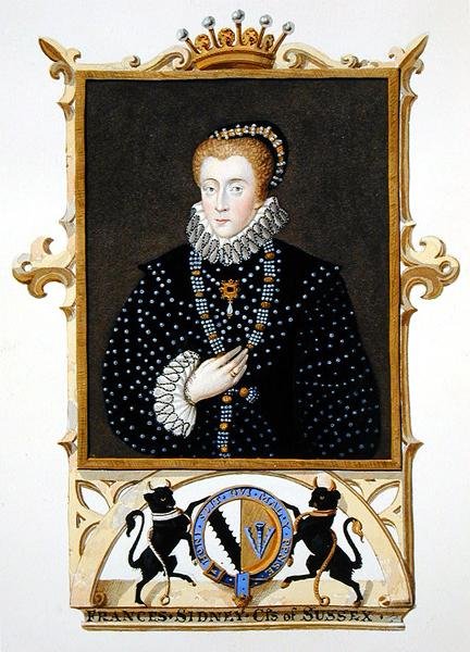 Portrét Frances Sidney (d.c.1589) hraběnka ze Sussexu z 