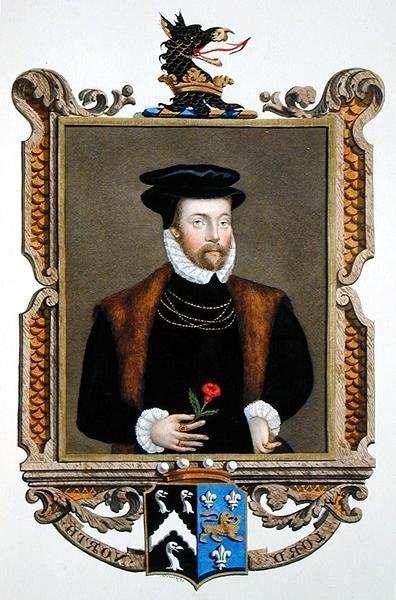 Portrét lorda Rogera Northa (1530-1600) 2. barona Northa z „Memoárů dvora královny Alžběty“, vydaného v roce 1825 (akvarel a kvaš na papíře) od Sarah Countess of Essex