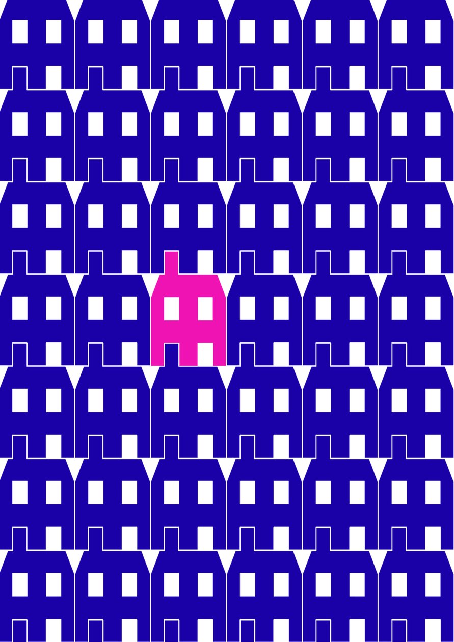 Blue Paper House_Large, 2020 (digitální) od Sarah Evans
