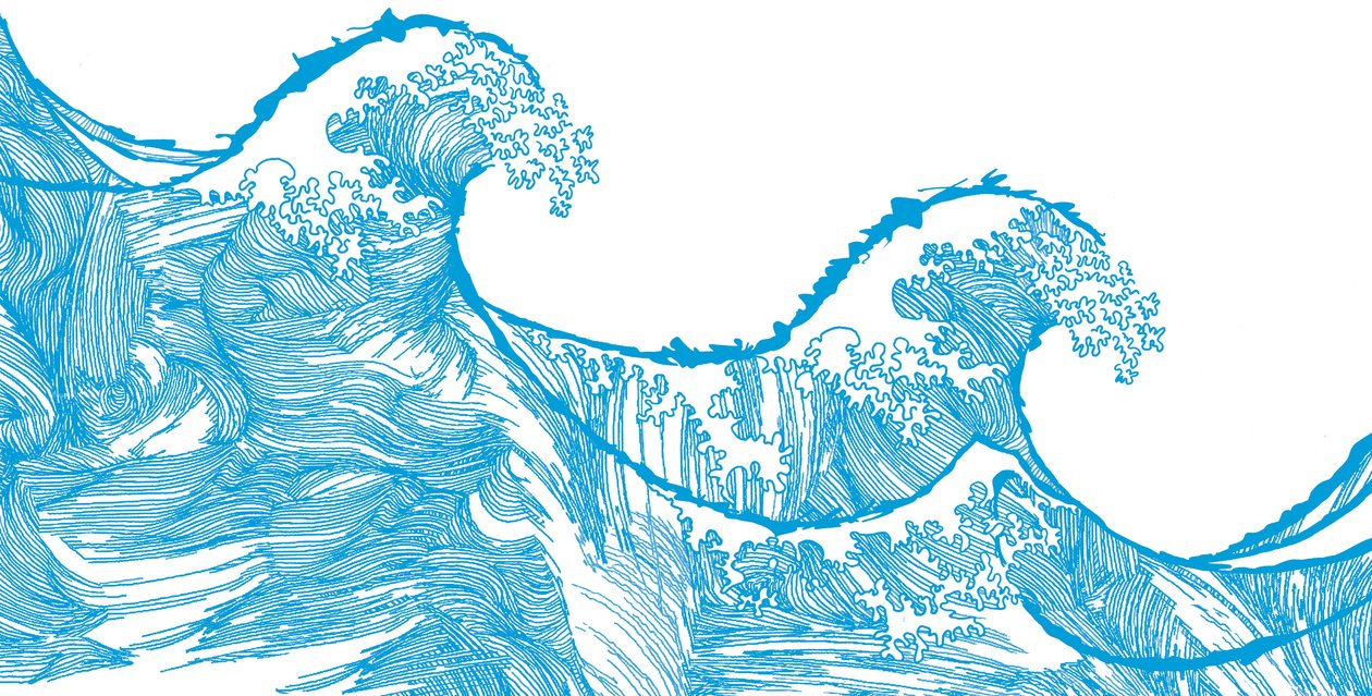 Kanagawská vlna, 2009 (digitální) od Sarah Hough