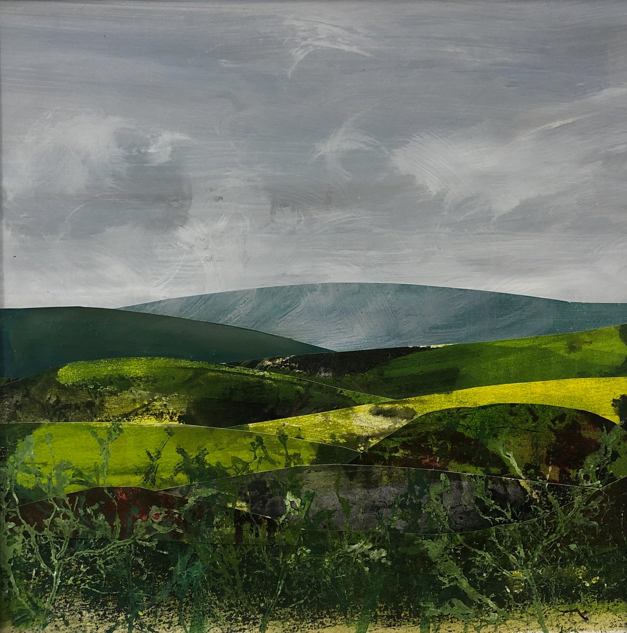 Somerset landscape, 2023 (malba na papíře) od Sarah Thompson Engels