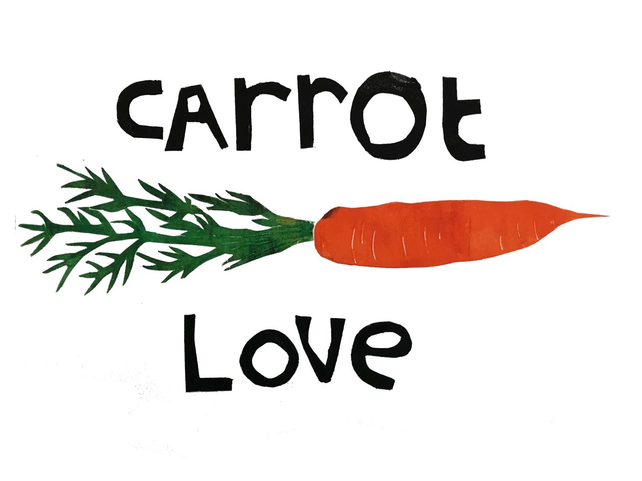 Carrot love, 2019 (monotisk inkoustu) od Sarah Thompson Engels