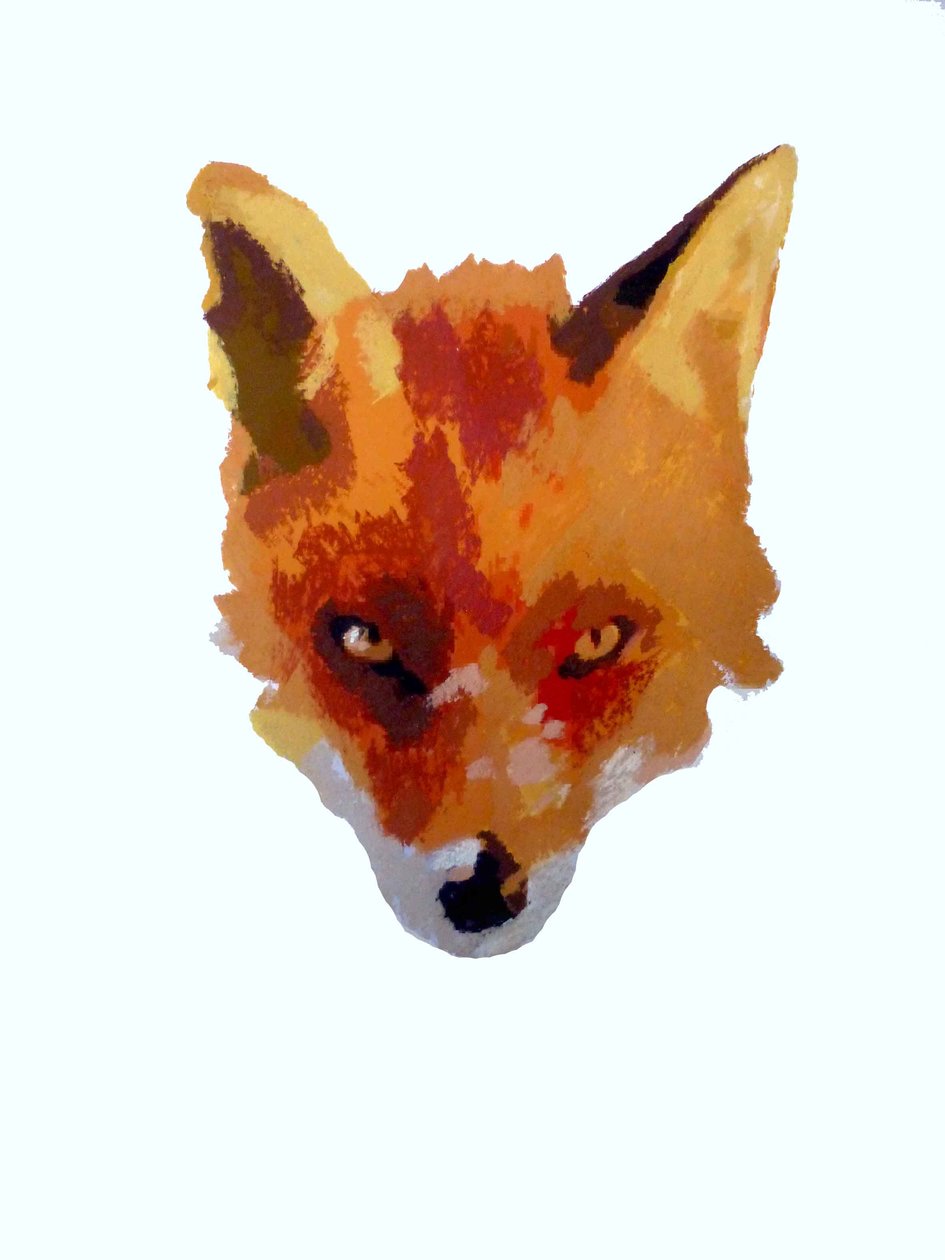 Fox face, 2013 (monotisk s inkousty) od Sarah Thompson Engels