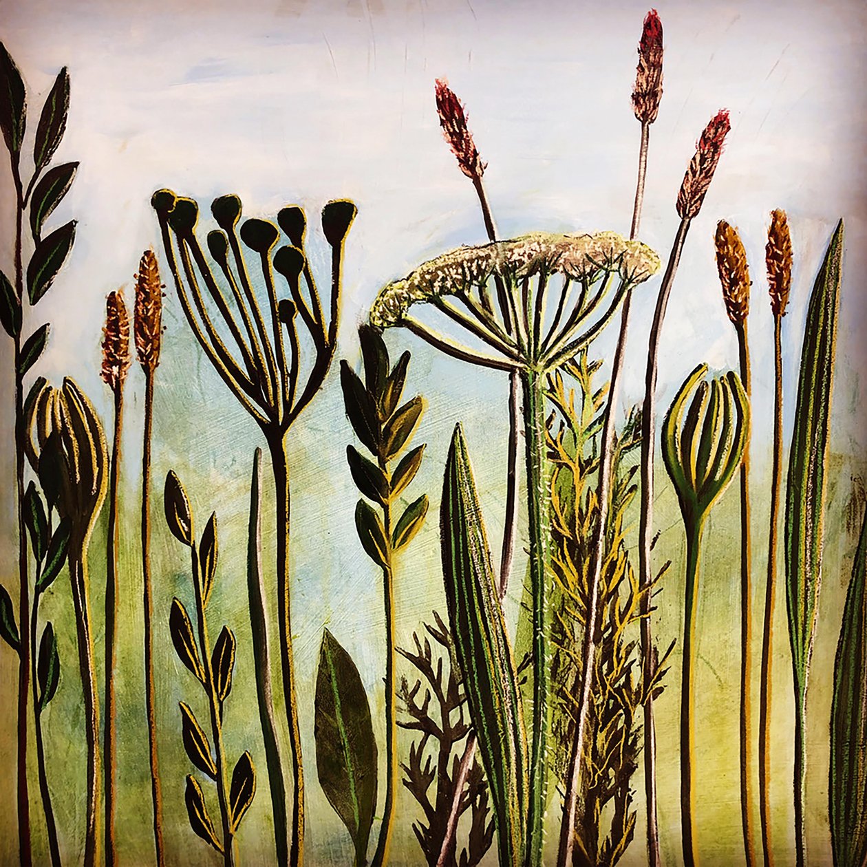 Hogweed 2020 (akryl na palubě) od Sarah Thompson Engels
