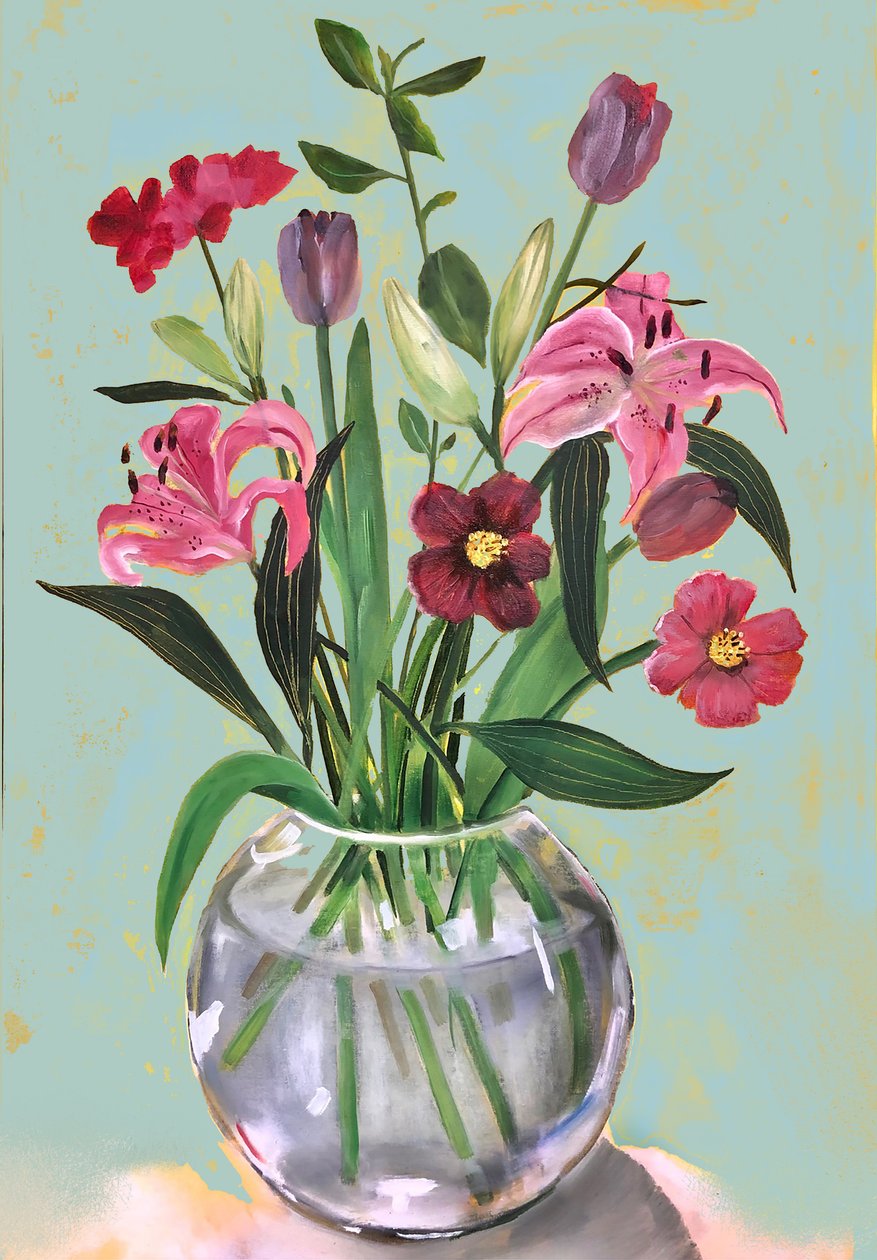 Lillies, 2022 (olej na plátně) od Sarah Thompson Engels