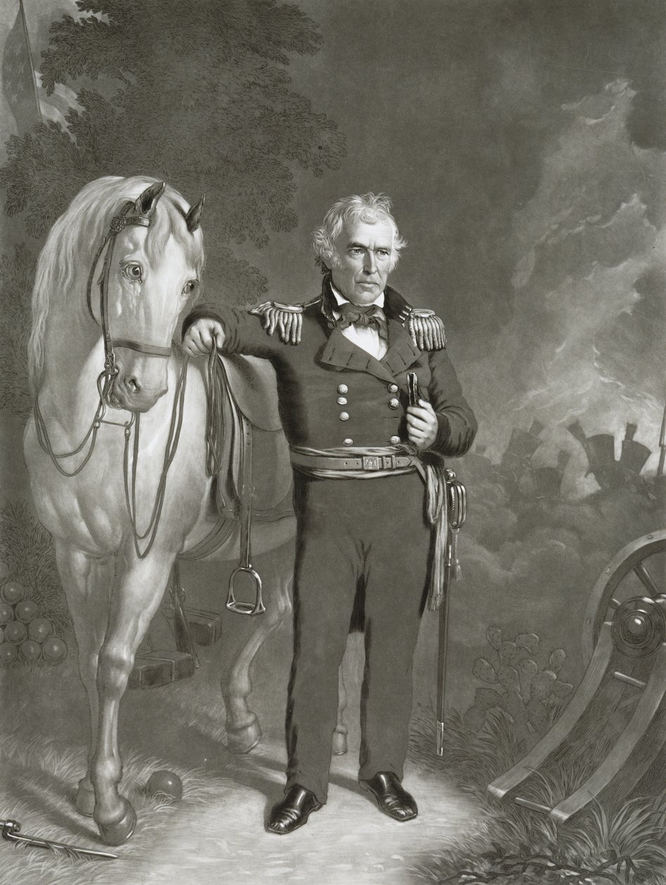 Generálmajor Zachary Taylor, 1849-1852 (mezzotinta na tkaném papíře) od Sartain and Sloanaker Sartain and Sloanaker