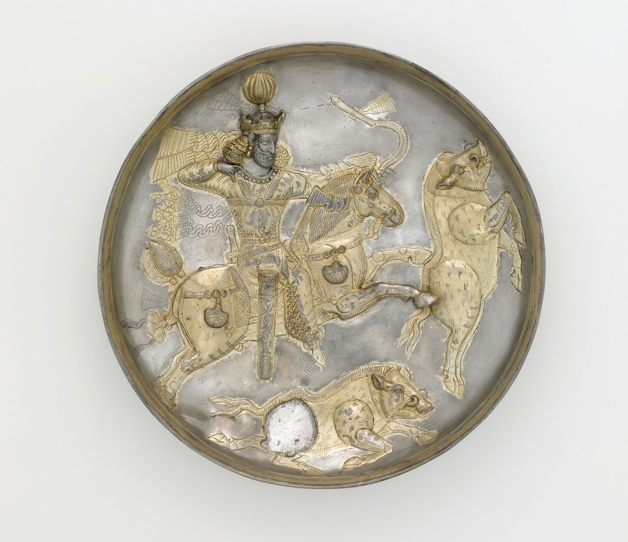 Talíř, 4. století (stříbro a zlacení) od Sasanian School