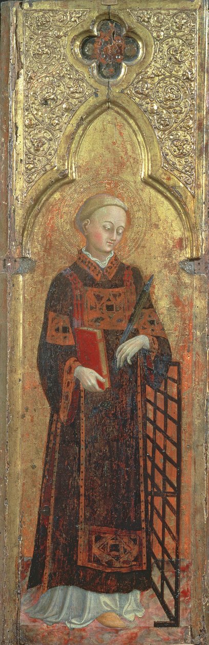 St. Lawrence, původně panel polyptychu pro kostel San Francesco v Borge Sansepolcro, kolem 1392-1450 (tempera na panelu) od Stefano Sassetta