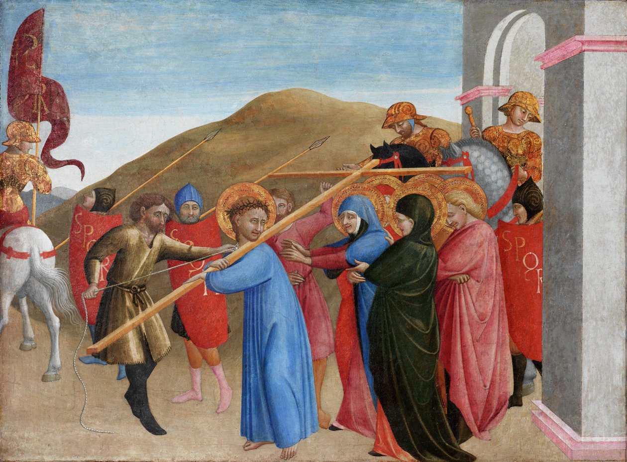 Průvod na Kalvárii, 1437-1444 (tempera na panelu) od Sassetta c.1392 1450 Sassetta c.1392 1450