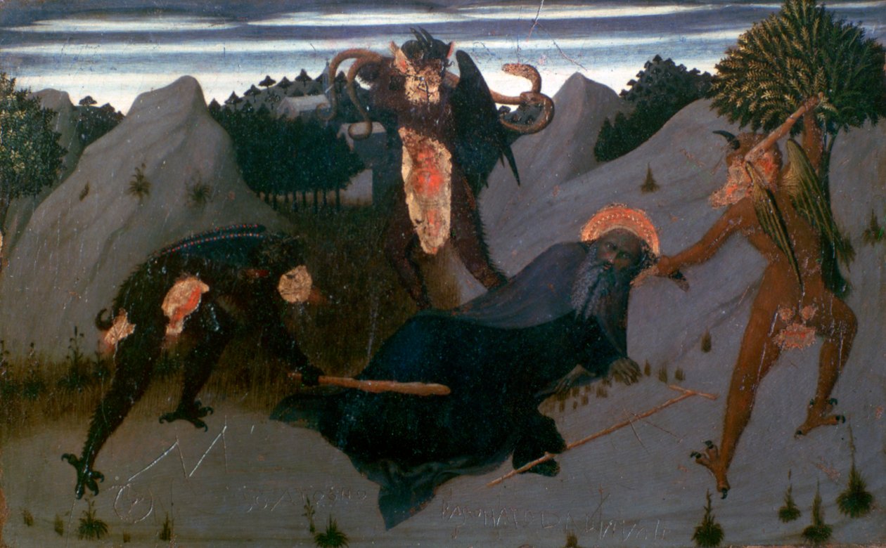 Svatý Antonín zbitý ďábly, 1423-1426 od Sassetta