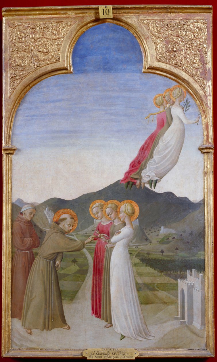 Mystický sňatek svatého Františka z Assisi, 1444 od Sassetta