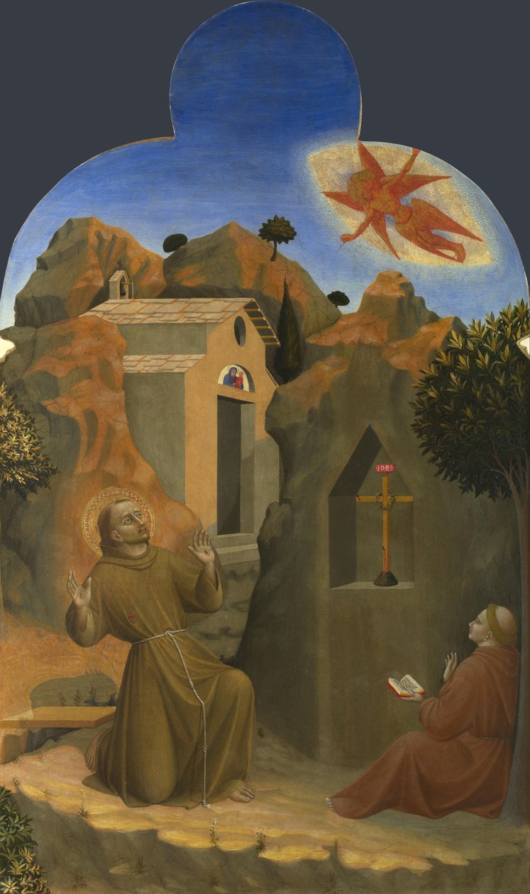 Stigmatizace svatého Františka z oltáře Borgo del Santo Sepolcro, 1437-1444 od Sassetta