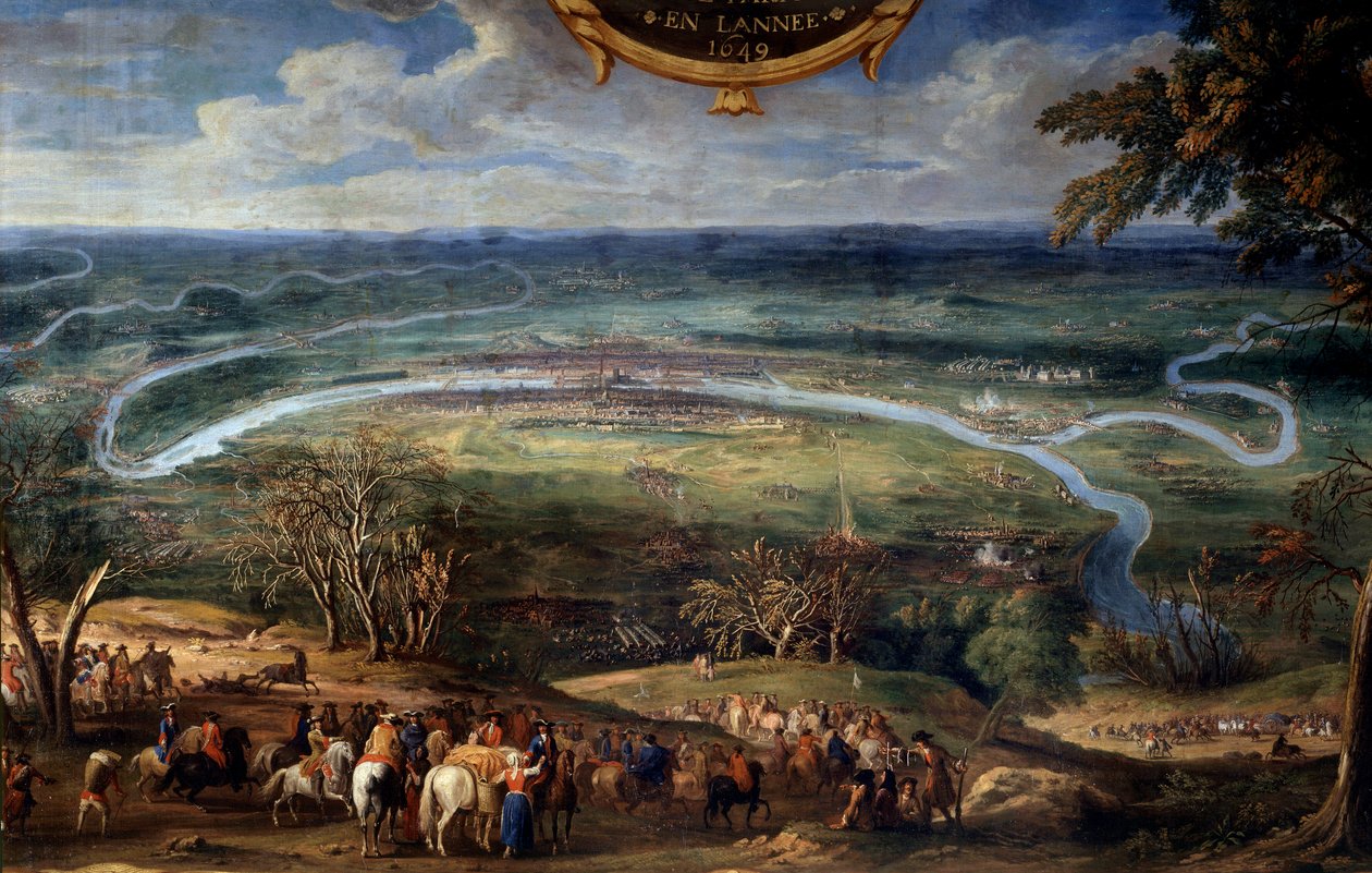 Akce Ludvíka II. Bourbonského, prince z Conde (Bourbon-Conde) (Grand Conde) (1621-1686), blokáda Paříže v roce 1649 během frondy malby Spasitele Le Conte (Leconte, Le Comte, Lecomte) (1659 -1694) Chantilly ze 17. století, Musee Conde od Sauveur Le Conte