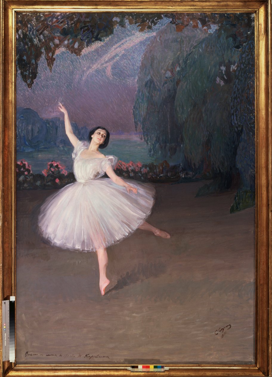 Baletka Tamara Karsavina (1885-1978) v baletu Sylfida (pro balet Sylfida) od Savelij Abramovich Sorin
