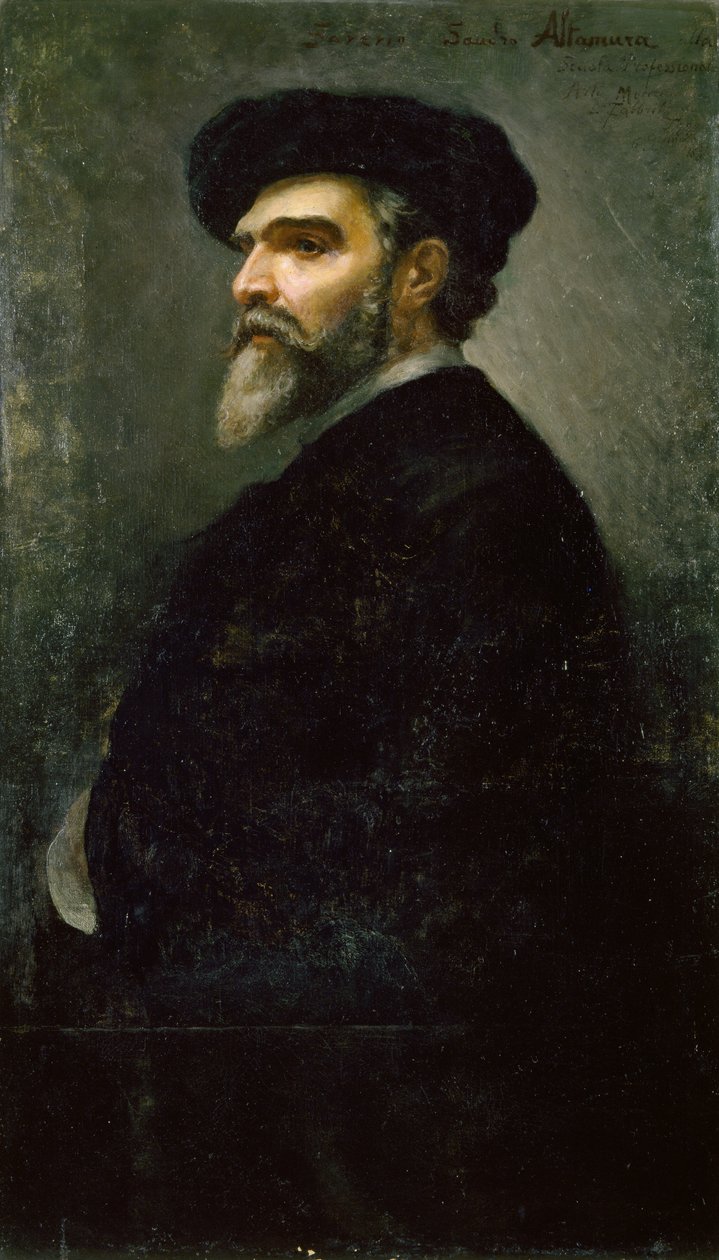 Autoportrét Saverio Francesco Altamura (1822-1897), olej na plátně od Saverio Altamura