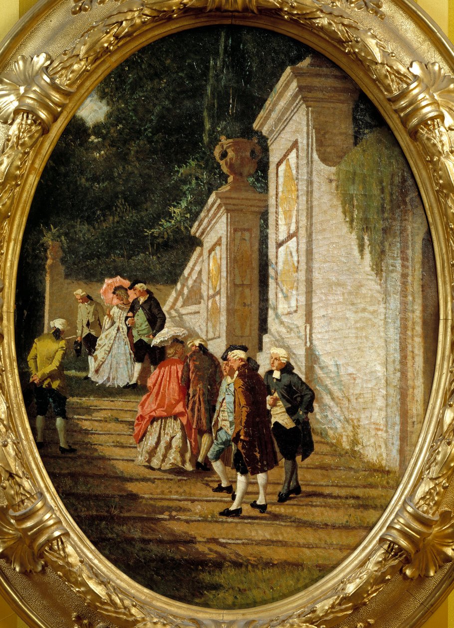 Dobré dávné časy Páry šlechty chodí. Obraz Francesca Altamury od Saverio Altamura