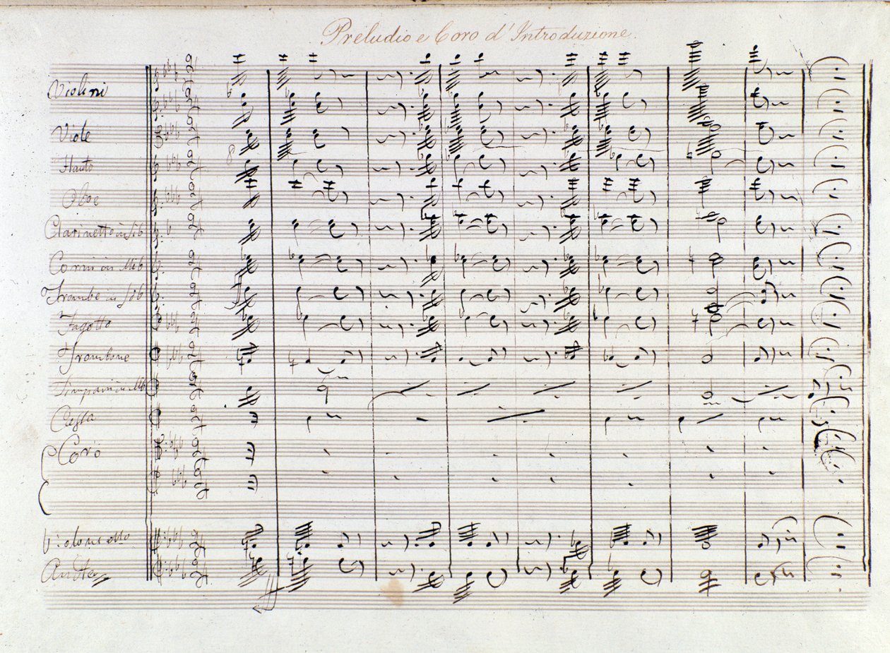 První strana předehry k opeře Il bravo od Mercadante (1842) od Saverio Mercadante