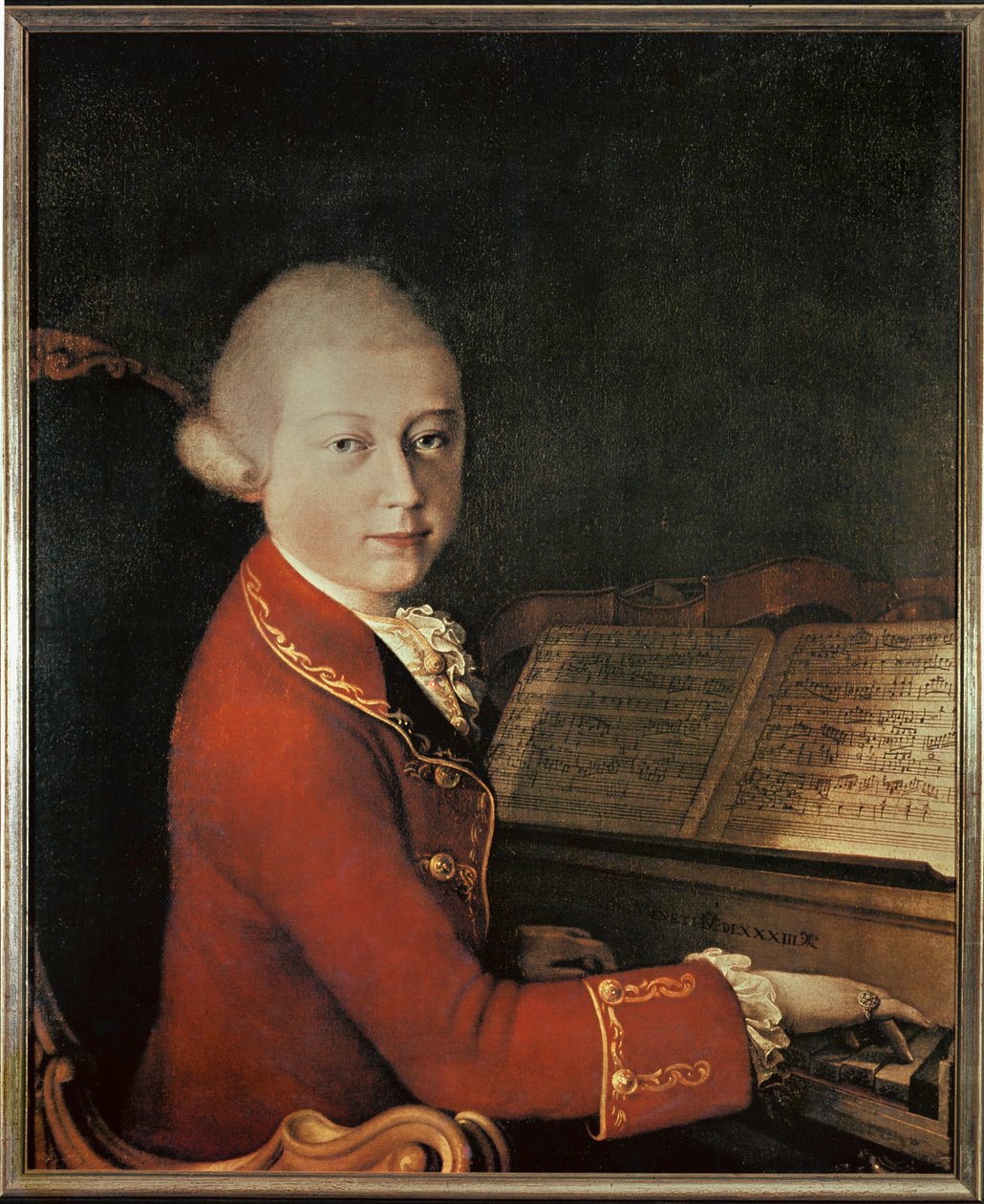 Mozart ve Veroně (olej na plátně) od Saverio dalla (after) Rosa
