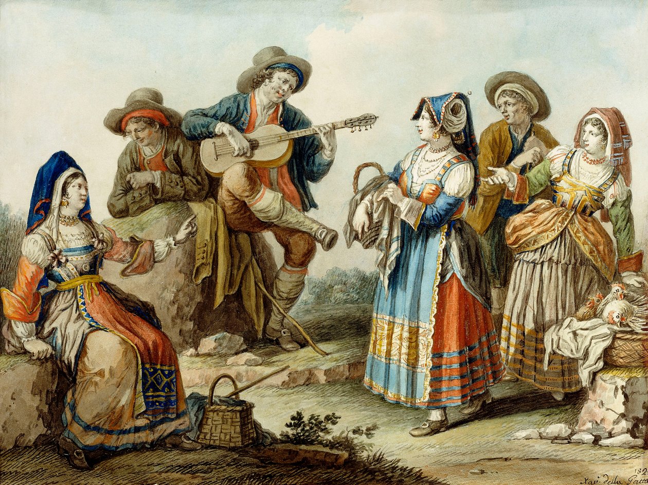Neapolská píseň, 1882 od Saviero Xavier della Gatta