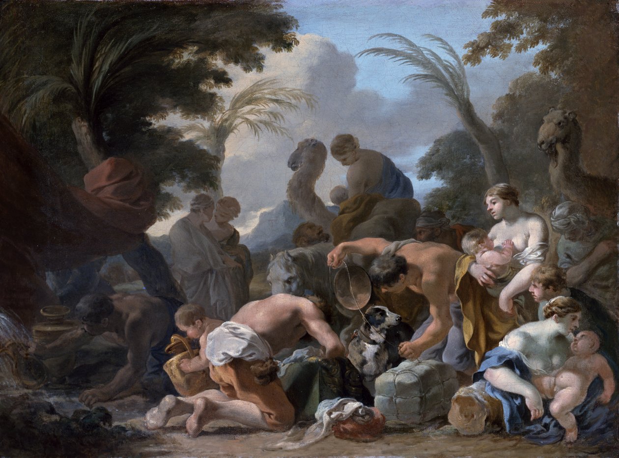 Laban prohledává Jákobův majetek, kolem 1634-37 od Sébastien Bourdon