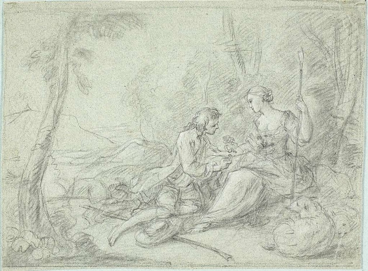 Pastýř a pastýřka od Sébastien Le Clerc the Younger